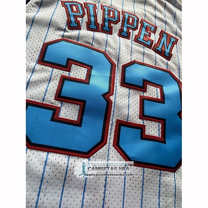Camiseta Chicago Bulls Scottie Pippen NO 33 Mitchell & Ness 1997-98 Blanco1